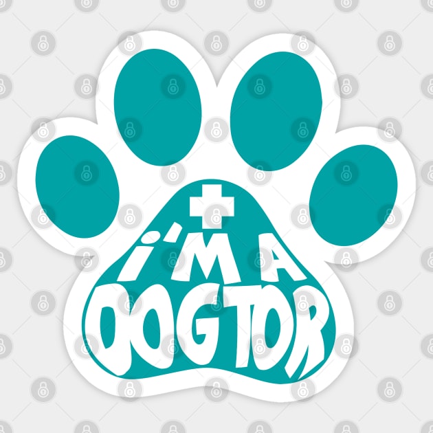 I Am A Dogtor Funny Paw Sticker by Luna Illustration